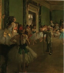 Degas, La Classe de Danse (1873, 85x75 cm., Parigi, Musée d'Orsay