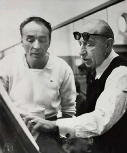 George Balanchine studia una partitura musicale con Igor Stravinski