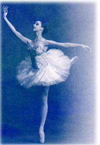 Una ballerina in una foto d'epoca